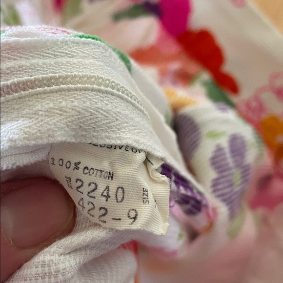 vintage White Floral Maxi Skirt with Bright Multicolor Blooms - Picture 2 of 4